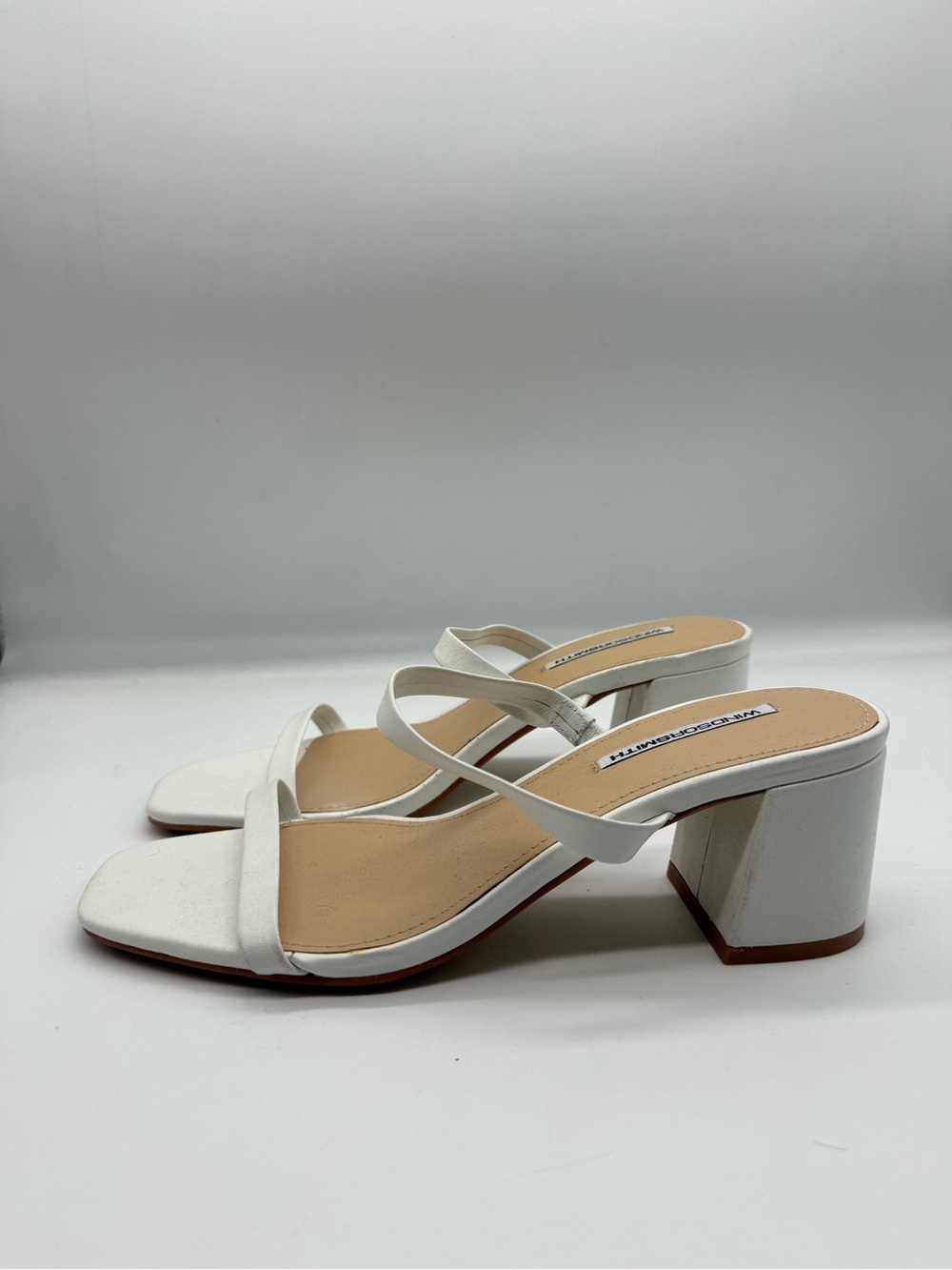 Windsor Smith White Strappy Block Heel Sandals - Women's
